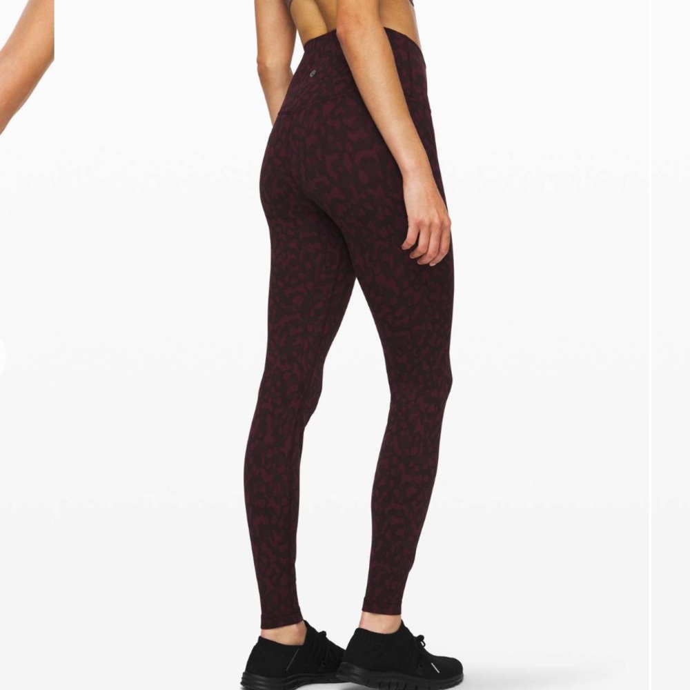 lululemon athletica Burgundy/Black Leopard High-Rise Leggings